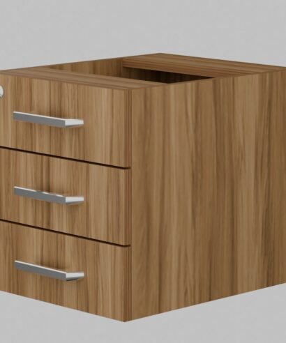 Gaveteiro Fixo Happy Corrediça Telescópica 3 Gaveta